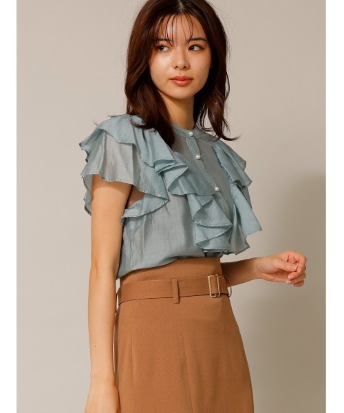 「TONAL」 半袖ブラウス 38 サックスブルー レディース_画像7