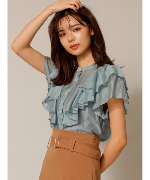 「TONAL」 半袖ブラウス 38 サックスブルー レディース_画像8