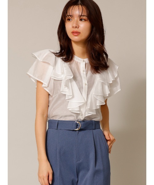 「TONAL」 半袖ブラウス 38 サックスブルー レディース_画像9