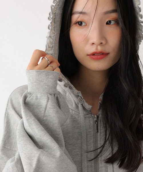 Heather（ヘザー） パーカー フリルZIPフーディ 599207 レディース