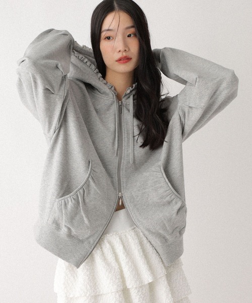 Heather（ヘザー） パーカー フリルZIPフーディ 599207 レディース