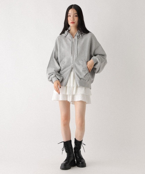 Heather（ヘザー） パーカー フリルZIPフーディ 599207 レディース