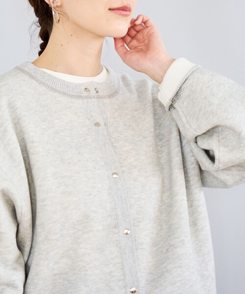 カーディガン 2WAY TWO TYPE HOOK KNIT Twist Pattern Two Way Zipper Knit Cardigan CD20 - Korean Women's