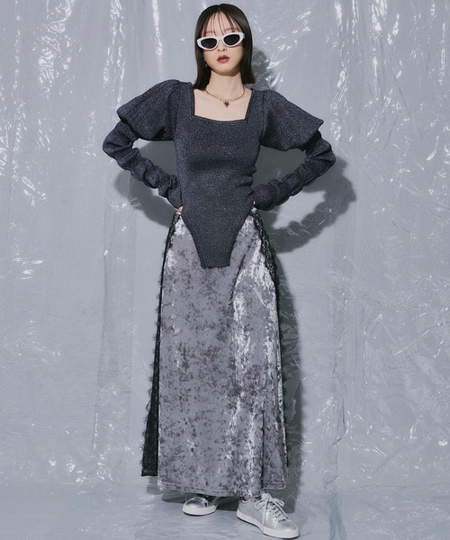 VIOLETTA（ヴィオレッタ） 長袖ニット FREE チャコールグレー