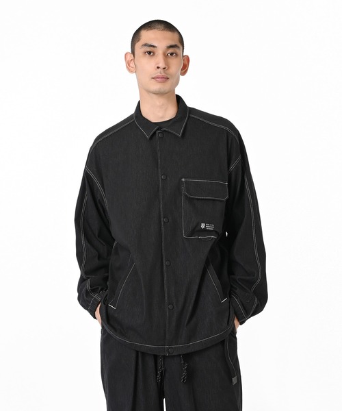 meer.ブラックGジャン New Balance（ニューバランス） デニムジャケット gジャン ジャージー