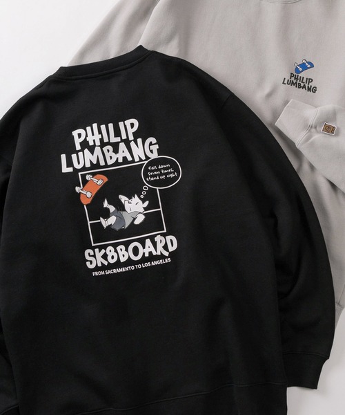 felim グラフィックプリント黒スウェット Philip Lumbang（フィリップランバン） トレーナー スウェット 「75
