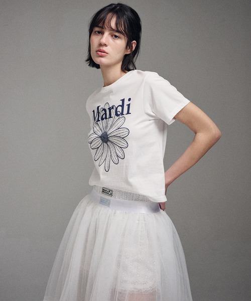 「Mardi Mercredi」 半袖Tシャツ FREE ホワイト×ネイビー レディース_画像6