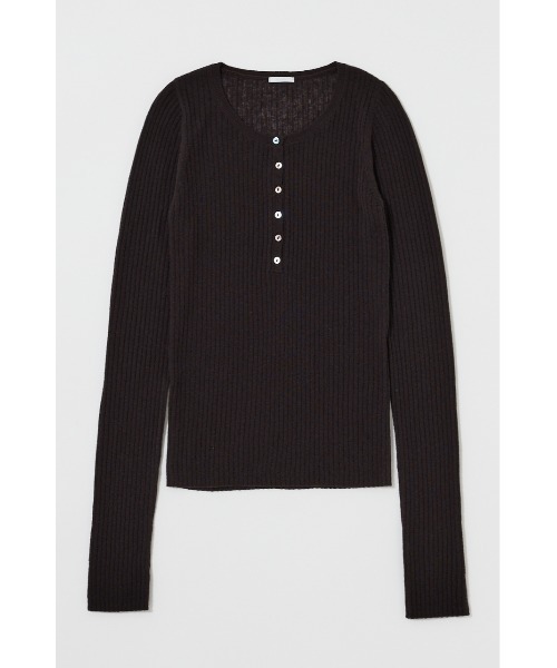 MOUSSY（マウジー） ニット セーター SHEER HENRY NECK KNIT TOP