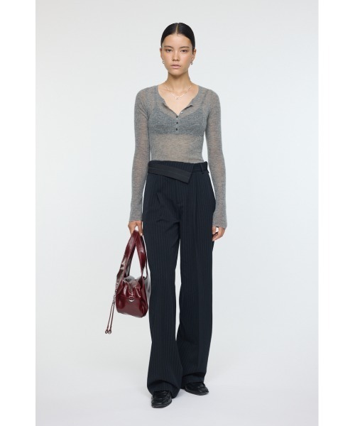 MOUSSY（マウジー） ニット セーター SHEER HENRY NECK KNIT TOP