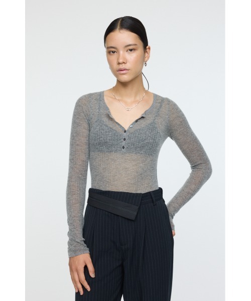 moussy HENLY NECK LOOSEニット　ヘンリーネックルーズニット moussy HENLY NECK LOOSEニット ヘンリーネックルーズニット 【公式通販】