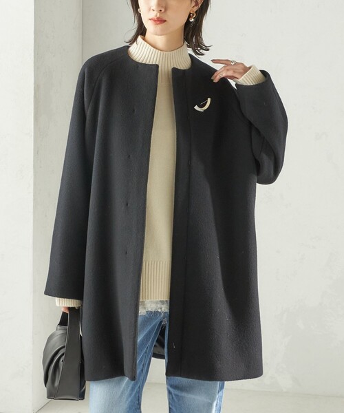 SHIPS（シップス） ノーカラーコート コート Pure SUPER100 ノーカラー