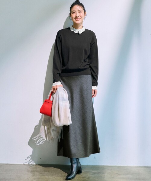 23区（ニジュウサンク） スカート 「洗える」ハイカウントフラノ