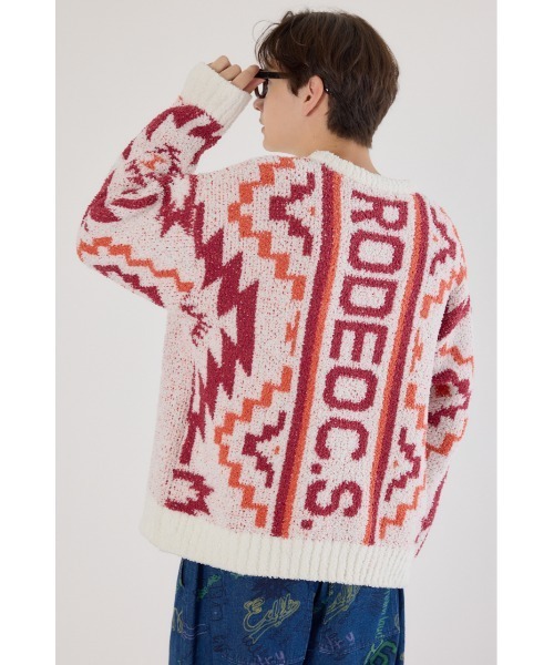 RODEO CROWNS - ロデオクラウンズ アメリカンフラッグカウチンニット RED 新品未使用 RODEO CROWNS WIDE BOWL（ロデオクラウンズワイドボウル） セーター