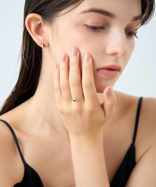 ete（エテ） 指輪 リング 「ガーネット」 K10YG カボション リング