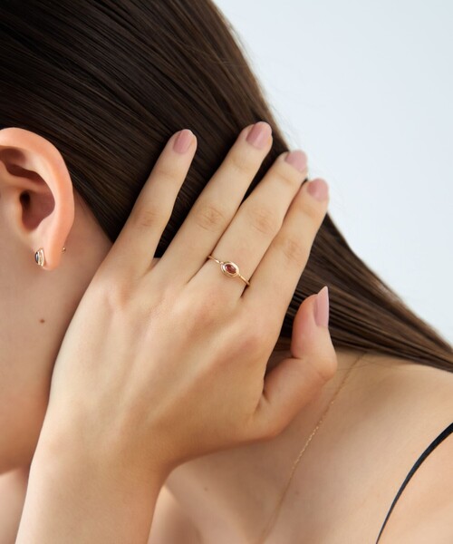 ete（エテ） 指輪 リング 「ガーネット」 K10YG カボション リング