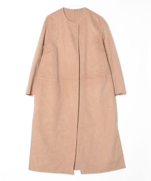 Deuxieme Classe」 ノーカラーコート 38 ベージュ レディース MUSE de 