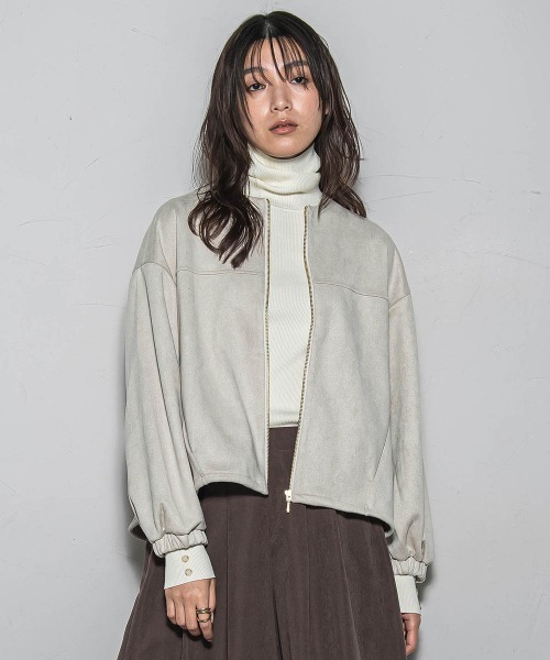 メイソングレイ（MAYSON GREY）/【WEB限定】マシュマロスウェードノーカラーブルゾン≪手洗い可能≫ MAYSON GREY（メイソングレイ） ジャケット ノーカラージャケット