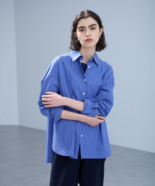 新品！定価23100円 レディースL レザレクションジップシャツ ネイビー マーリエ ル カセット Maglie le cassetto 《M Maglie le cassetto