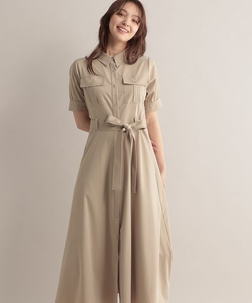 シャツワンピース　ベージュ　MI AND MOU シャツワンピース ベージュ MI AND MOU Tiered one-piece | オフ