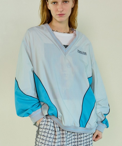 MAISON SPECIAL（メゾンスペシャル） Striped Print V-Neck Tops