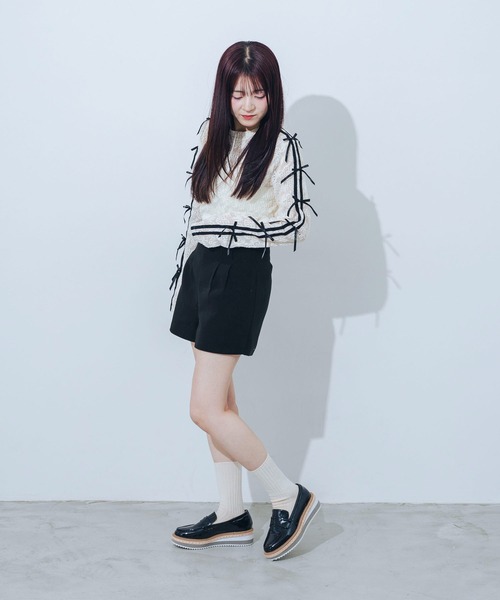 ローファー 「美脚効果・22.0-25.0cm展開」厚底プラットフォームローファー JA5921 レディース