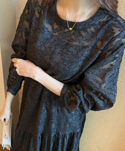 「Futier land」 長袖ワンピース MEDIUM ブラック レディース_画像5