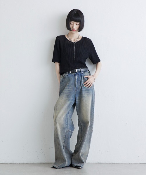 Lui's（ルイス） ジーンズ デニム デニムパンツ 切替デザインワイド