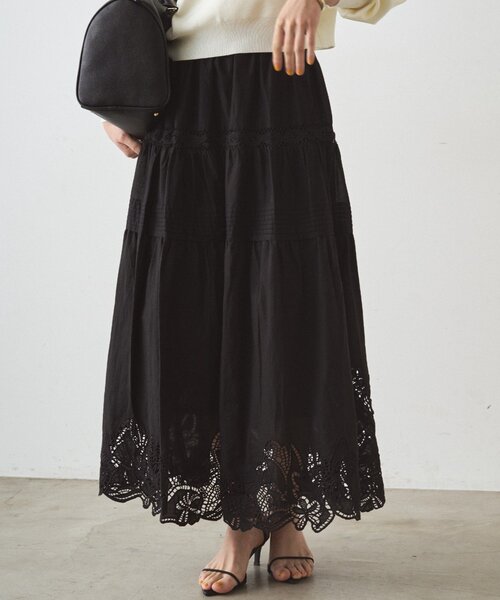 レースティアードスカート Loungedress 新品 Loungedress（ラウンジドレス） スカート レースティアードスカート