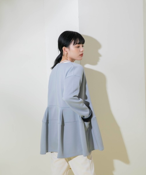 「Eimee Law」 ノーカラージャケット 38 アイボリー レディース_画像4