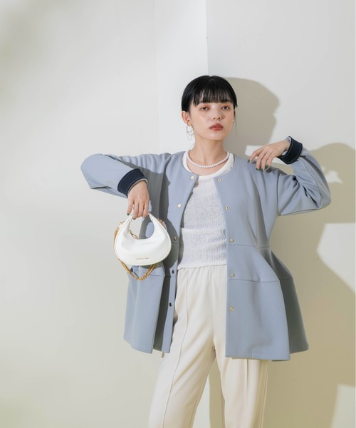 「Eimee Law」 ノーカラージャケット 38 アイボリー レディース_画像8