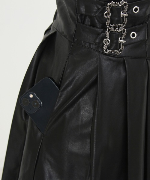 DearMyLove スカート 十字架レザーベルトプリーツスカート : ZOZOTOWN