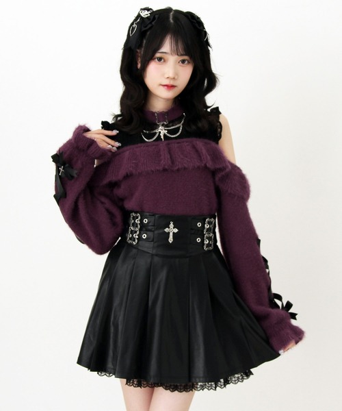 DearMyLove スカート 十字架レザーベルトプリーツスカート : ZOZOTOWN