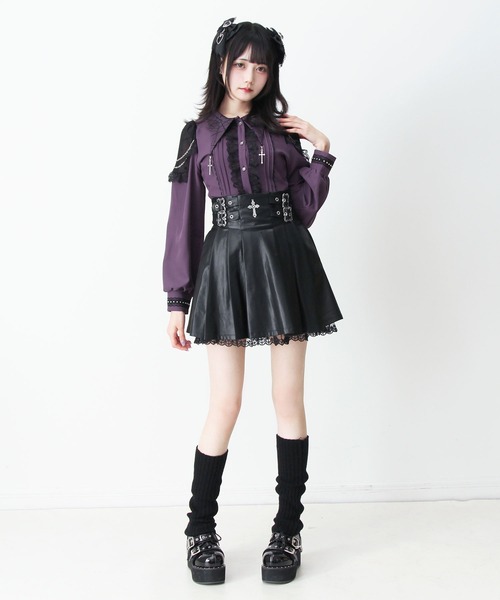 DearMyLove スカート 十字架レザーベルトプリーツスカート : ZOZOTOWN