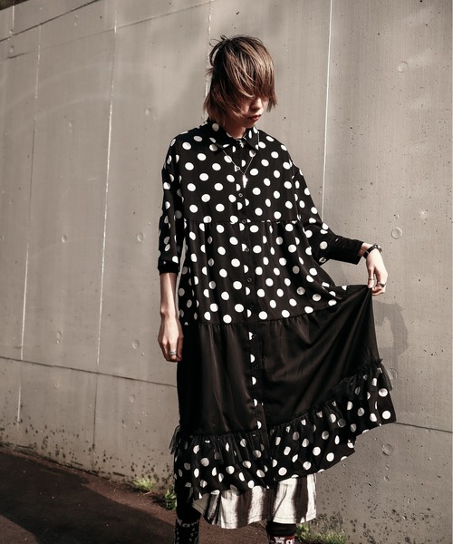 rovtski（ロフトスキー） 「chouchou」7分袖ワンピース FREE ブラック