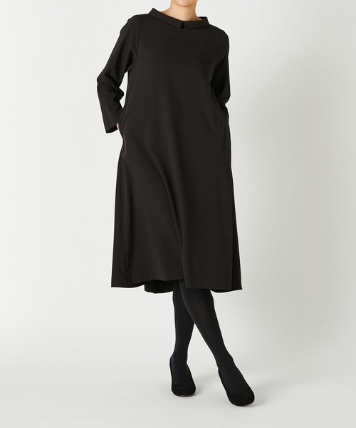「conges payes ADIEU TRISTESSE」 長袖ワンピース 38 ネイビー レディース_画像8