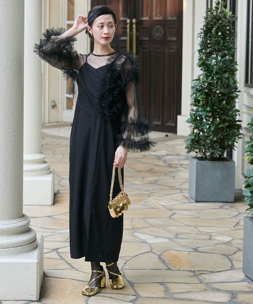 「forksy.」 コンビワンピース M ブラック レディース_画像4