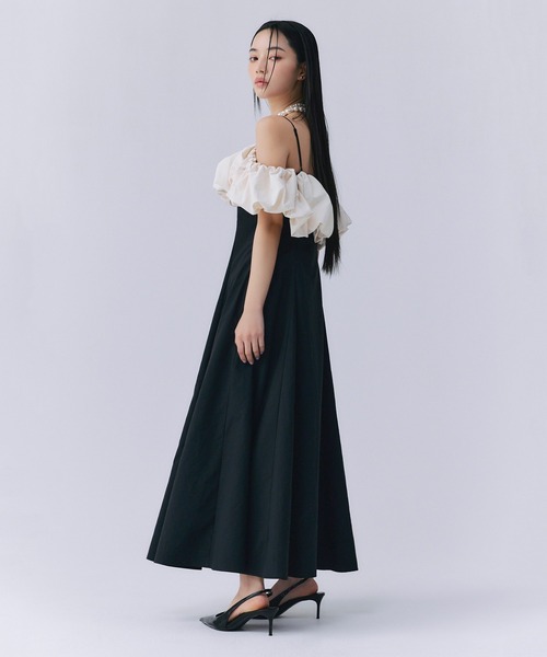 「EIMY ISTOIRE」 ノースリーブワンピース M ベージュ レディースの画像