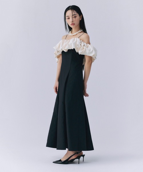 「EIMY ISTOIRE」 ノースリーブワンピース M ベージュ レディースの画像