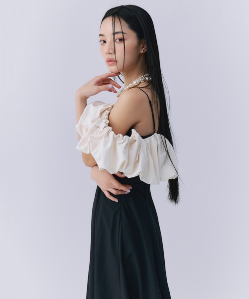 「EIMY ISTOIRE」 ノースリーブワンピース M ベージュ レディースの画像