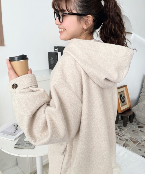 「moment+」 ダッフルコート M ブラック レディース_画像4