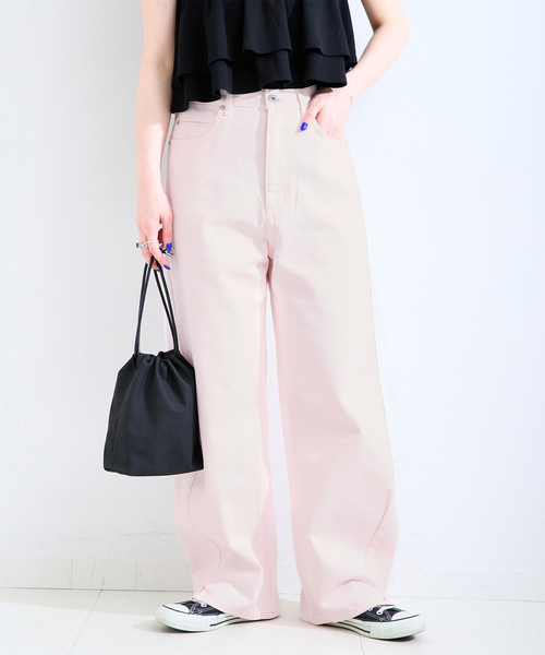 ワイドパンツ ジーンズ デニム デニムパンツ 「追加9」ウォッシャブル / DU JOUR / デュ ジュール BARREL BAGGY JEANの画像