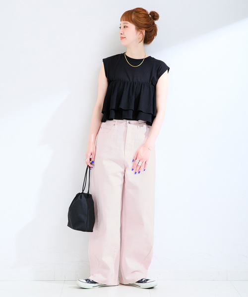 ワイドパンツ ジーンズ デニム デニムパンツ 「追加9」ウォッシャブル / DU JOUR / デュ ジュール BARREL BAGGY JEANの画像