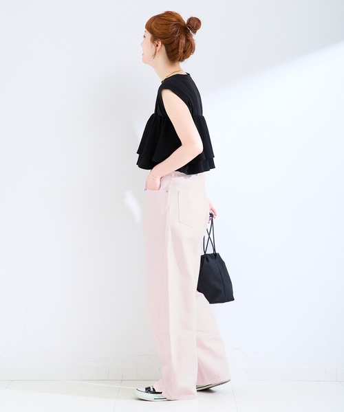 ワイドパンツ ジーンズ デニム デニムパンツ 「追加9」ウォッシャブル / DU JOUR / デュ ジュール BARREL BAGGY JEANの画像