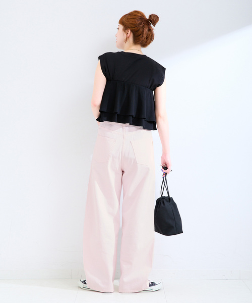 ワイドパンツ ジーンズ デニム デニムパンツ 「追加9」ウォッシャブル / DU JOUR / デュ ジュール BARREL BAGGY JEANの画像