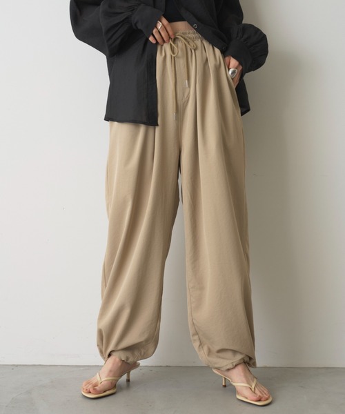 AIC. ワイドパンツ パンツ ドローストリングタックイージーパンツ