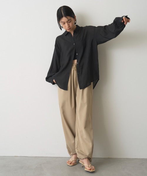 AIC. ワイドパンツ パンツ ドローストリングタックイージーパンツ