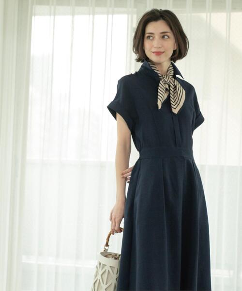 「OPAQUE.CLIP」 シャツワンピース 40 ネイビー レディース_画像3