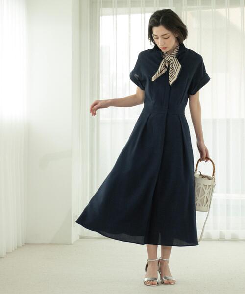 「OPAQUE.CLIP」 シャツワンピース 40 ネイビー レディース_画像4