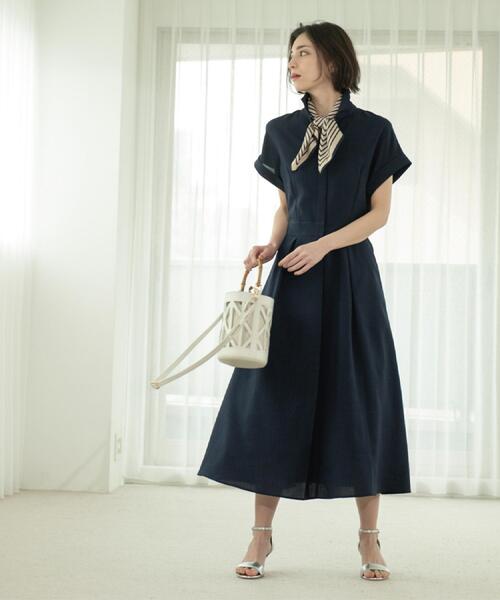 「OPAQUE.CLIP」 シャツワンピース 40 ネイビー レディース_画像7