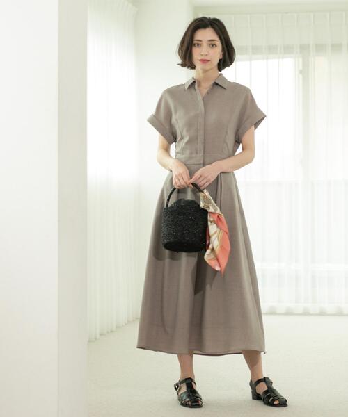 「OPAQUE.CLIP」 シャツワンピース 40 ネイビー レディース_画像9